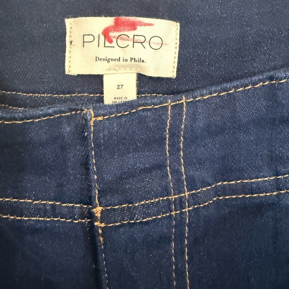 Pilcro Anthropologie Dark Wash Flare Jeans Size 27 High Rise Bell Bottom NWT - Picture 2 of 9